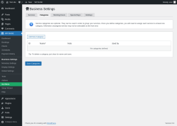 Page screenshot: WP BASE → Business Settings → Categories