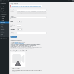 Page screenshot: Settings → Bing Search
