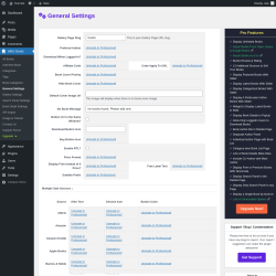 Page screenshot: WBG Books → General Settings