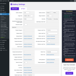 Page screenshot: WBG Books → Gallery Settings → 
                 Content            