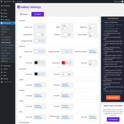 Page screenshot: WBG Books → Gallery Settings → 
                 Styles            
