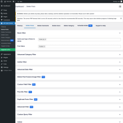 Page screenshot: WP Bulk Delete → Delete Posts