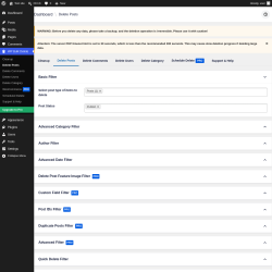 Page screenshot: WP Bulk Delete &rarr; Delete Posts