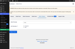 Page screenshot: WP Bulk Delete &rarr; Delete Category