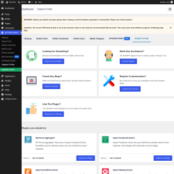 Page screenshot: WP Bulk Delete &rarr; Support & Help