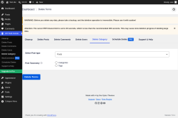 Page screenshot: WP Bulk Delete &rarr; Delete Category