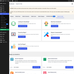 Page screenshot: WP Bulk Delete &rarr; Support & Help