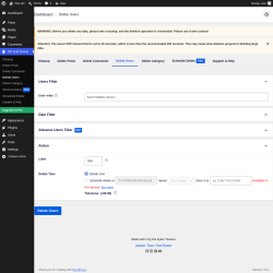 Page screenshot: WP Bulk Delete &rarr; Delete Users