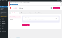 Page screenshot: WPCafe → Settings
