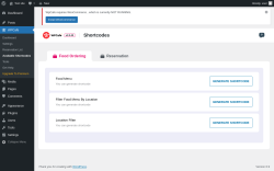 Page screenshot: WPCafe → Available Shortcodes
