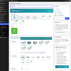 Page screenshot: WP Carousel &rarr; Add New Carousel