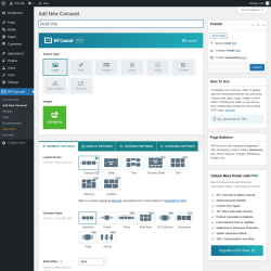 Page screenshot: WP Carousel → Add New Carousel