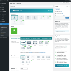 Page screenshot: WP Carousel → Add New Carousel