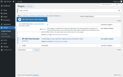 Page screenshot: Plugins ‹ Test site — WordPress