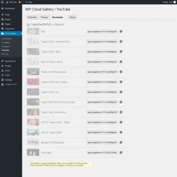 Page screenshot: CloudGallery &rarr; YouTube &rarr; Shortcodes