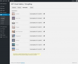 Page screenshot: CloudGallery &rarr; SmugMug &rarr; Shortcodes