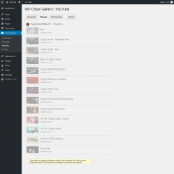 Page screenshot: CloudGallery &rarr; YouTube &rarr; Themes