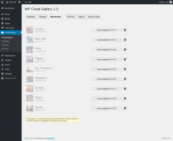 Page screenshot: CloudGallery &rarr; Shortcodes