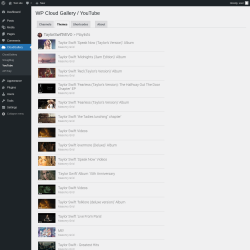 Page screenshot: CloudGallery &rarr; YouTube &rarr; Themes