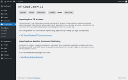 Page screenshot: CloudGallery &rarr; Import