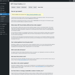 Page screenshot: CloudGallery &rarr; About / FAQ
