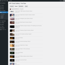 Page screenshot: CloudGallery &rarr; YouTube &rarr; Themes