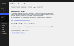 Page screenshot: CloudGallery &rarr; Import