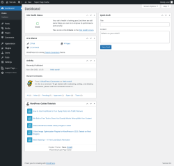 Page screenshot: Dashboard ‹ Test site — WordPress