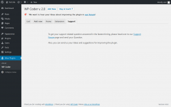 Page screenshot: Wow Plugins → WP Coder → Support
