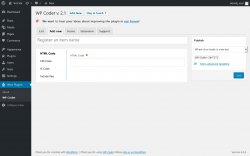 Page screenshot: Wow Plugins → WP Coder → Add new