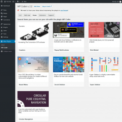 Page screenshot: Wow Plugins → WP Coder → Items