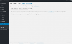 Page screenshot: Wow Plugins → WP Coder → Support