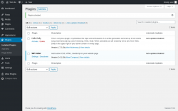 Page screenshot: Plugins ‹ Test site — WordPress