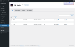 Page screenshot: Wow Plugins → WP Coder