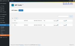 Page screenshot: WP Coder