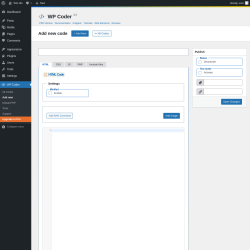 Page screenshot: WP Coder → Add new
