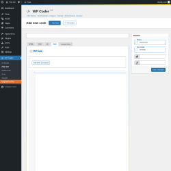 Page screenshot: WP Coder → Add new → PHP