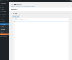 Page screenshot: WP Coder → Global PHP