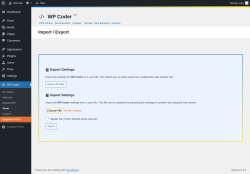 Page screenshot: WP Coder → Tools