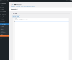 Page screenshot: WP Coder → Global PHP