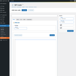 Page screenshot: WP Coder → Add new