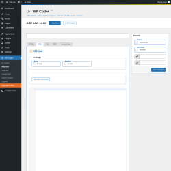Page screenshot: WP Coder → Add new → CSS