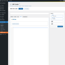 Page screenshot: WP Coder → Add new → PHP