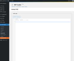 Page screenshot: WP Coder → Global PHP