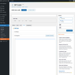 Page screenshot: WP Coder → Add new → PHP