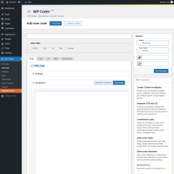Page screenshot: WP Coder → Add new