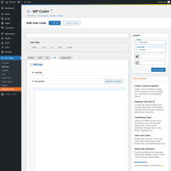 Page screenshot: WP Coder → Add new → PHP