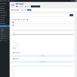 Page screenshot: WP Coder → Add new