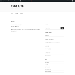 Page screenshot: Test site – Just another WordPress site