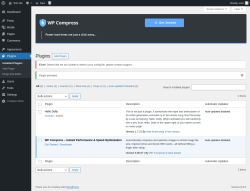Page screenshot: Plugins ‹ Test site — WordPress